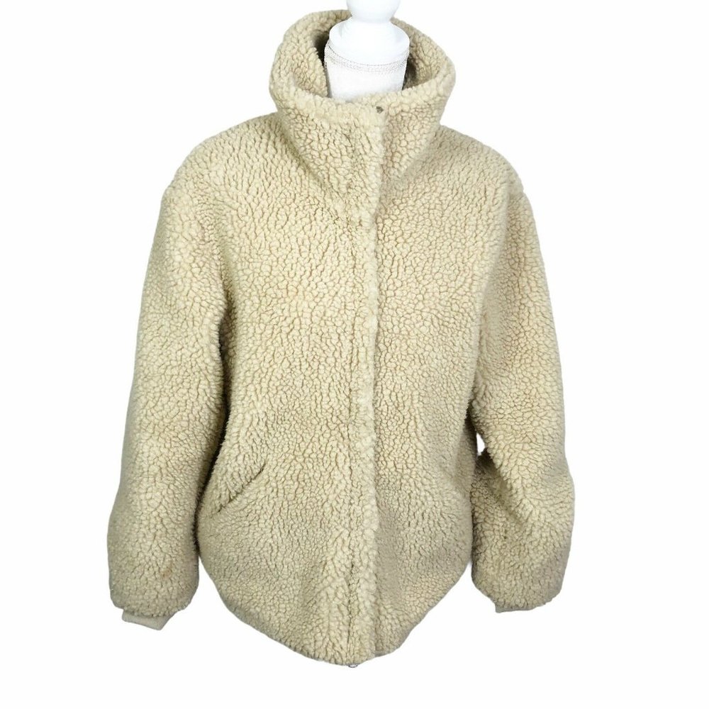 LOGG H&M Medium Sherpa Teddy Fleece Jacket Beige